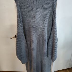 Old Navy Gray Chunky Knit Cowl Turtleneck Sweater Dress